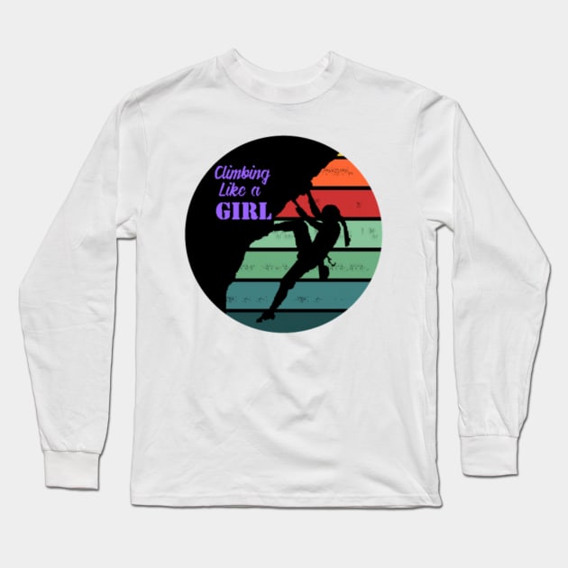 Climbing Like a Girl Long Sleeve T-Shirt by gktb